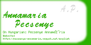 annamaria pecsenye business card